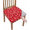 thumbnail image 1 of Christmas Snowflakes Chair Seat Covers for Dining Room 4 Pieces, Winter Red White Xmas Holiday Chair Seat Protector Cushion Slipcovers for Kitchen Restaurant Office, 1 of 6