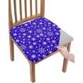 thumbnail image 1 of Christmas Snowflakes Chair Seat Covers for Dining Room 6 Pieces, Winter Blue White Xmas Holiday Chair Seat Protector Cushion Slipcovers for Kitchen Restaurant Office, 1 of 6