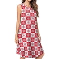 thumbnail image 1 of Christmas Snowflakes - Christmas Checker Snow Spring Summer Dresses for Women Fashion T-shirt Dress Casual Sleeveless Loose Sundress with Pockets, 1 of 5