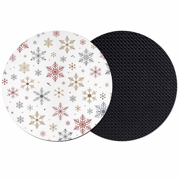 Christmas Snowflakes Coasters Set of 2, Absorbent Coasters for Drinks, Xmas Snowy Winter Simple Coaster for Desk Coffee Table Protection, Home Decor House Warming Gifts 4"