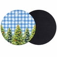 thumbnail image 1 of Christmas Snowflakes Coasters Set of 2, Absorbent Coasters for Drinks, Xmas Winter Green Pine Trees Blue Plaid Coaster for Desk Coffee Table Protection, Home Decor House Warming Gifts 4", 1 of 8