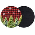 thumbnail image 1 of Christmas Snowflakes Coasters Set of 2, Absorbent Coasters for Drinks, Xmas Winter Green Pine Trees Red Buffalo Plaid Coaster for Desk Coffee Table Protection, Home Decor House Warming Gifts 4", 1 of 8