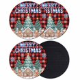 thumbnail image 1 of Christmas Snowflakes Coasters Set of 4, Absorbent Coasters for Drinks, Winter Gingerbread Man Xmas Tree Plaid Coaster for Desk Coffee Table Protection, Home Decor House Warming Gifts 4", 1 of 8