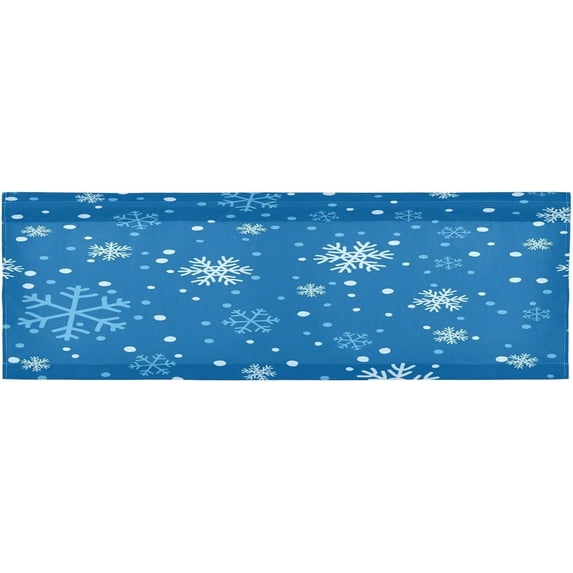 Christmas Snowflakes Curtain Valance for Kitchen Windows/Bathroom/Living Room/Bedroom Blackout, Rod Pocket Valance Small Window Treatment, 54" W x 18" L Home Decor
