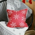 thumbnail image 1 of Christmas Snowflakes Decorative Single Throw Pillow 18" x 18" Red & White Square for Couch, Bedding, 1 of 6