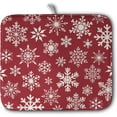 thumbnail image 1 of Christmas Snowflakes Dish Drying Mat for Kitchen Counter 16x18 Inch Red White Winter Xmas Pattern Dish Drying Pad for Dishes Microfiber Absorbent Dish Drainer Rack Mats for Countertop, 1 of 7