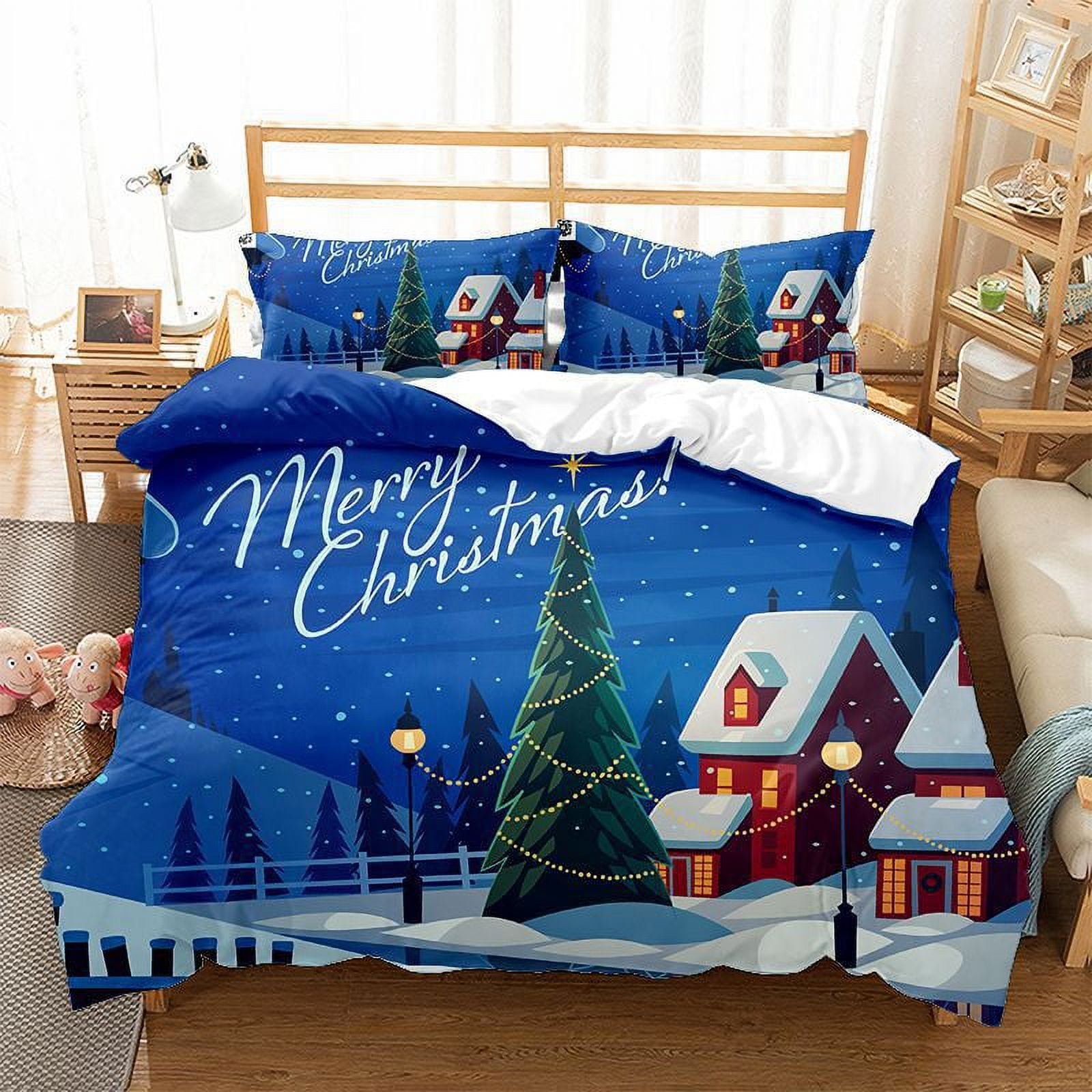 Christmas Snowflakes Duvet Cover Twin Full Queen King Size,Xmas Trees ...