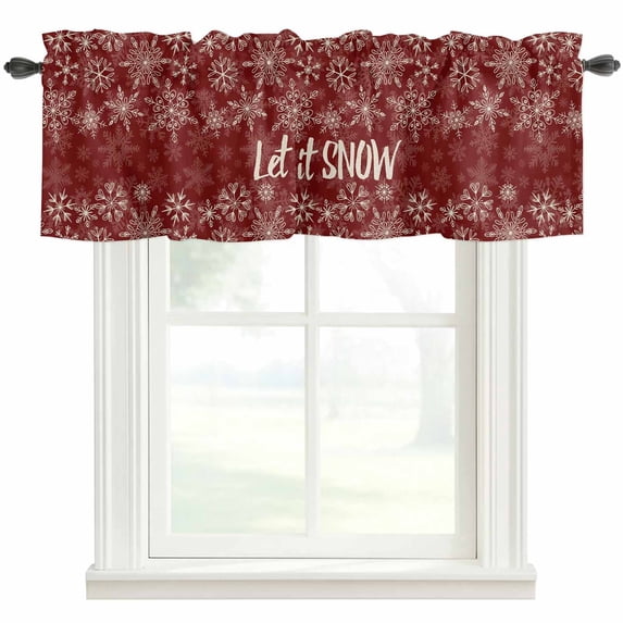 Christmas Snowflakes Farmhouse Short Window Curtain Valances, Winter ...