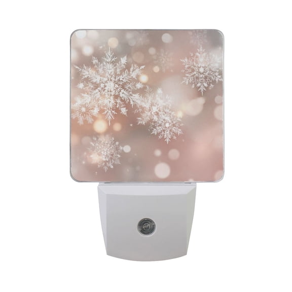 Christmas Snowflakes Flash Spots LED Night Light Sensor Lamp Plug-in Adjustable Brightness 2 Pack