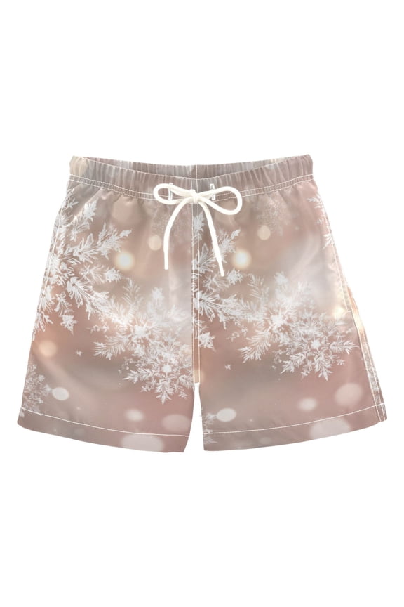 Christmas Snowflakes Flash Spots Swim Trunks Board Shorts Beach Pants Bathing Bottoms 2T