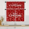 thumbnail image 1 of Christmas Snowflakes Gold Kitchen Curtains Window Curtains and Valances Set 36 Inch, Happy Retro Winter Snow Xmas Red Short Tier Curtain for Kitchen, Merry Christmas Small Kitchen Decor, 1 of 6