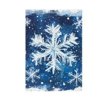 Christmas Snowflakes Hand Paint Garden Flag House Banner 12" x 18" Double Sided Outdoor Yard Decoration