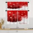 thumbnail image 1 of Christmas Snowflakes Kitchen Curtains Window Curtains and Valances Set 36 Inch, Red White Snow Winter Xmas Short Tier Curtain for Kitchen, Merry Christmas Small Kitchen Decor, 1 of 6