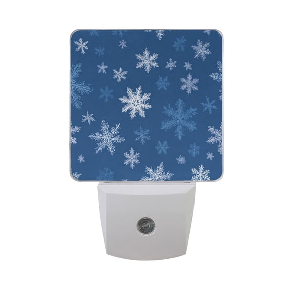 Christmas Snowflakes LED Night Light Sensor Lamp Plug-in Adjustable Brightness 2 Pack