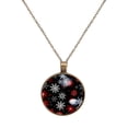 thumbnail image 1 of Christmas Snowflakes Necklace Personalized Custom Photo Round Pendant Adjustable Stainless Steel Necklaces with Gift Box for Men Women Mothers Valentine's Jewelry Gift, 1 of 1