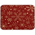 thumbnail image 1 of Christmas Snowflakes On Dark Red Dish Drying Mat, Absorbent Dish Drying Mat for Kitchen, 16" x 18", 1 of 1