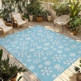 thumbnail image 1 of Christmas Snowflakes Outdoor Rug for Patio/Deck/Porch, Non-Slip Large Area Rug 4 x 6 Ft, Winter Snowflake Xmas Snows Blue Indoor Outdoor Rugs Washable Area Rugs, Reversible Camping Rug Carpet Runner, 1 of 8