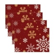 thumbnail image 1 of Christmas Snowflakes Placemats Set of 4, 12x18 Inch Christmas Table Mats for Party Kitchen Dining Decoration Seasonal Winter Xmas Holiday Rustic Table Mats for Dining Table Christmas Christmas, 1 of 6