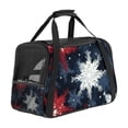 thumbnail image 1 of Christmas Snowflakes Premium Pet Carrier Bag - Durable 900D Oxford Fabric, Sherpa Base, and Nylon Webbing - Spacious 17x10x11.8 in/43x26x30 cm Size - Ideal for Travel & Outdoor Adventures, 1 of 7