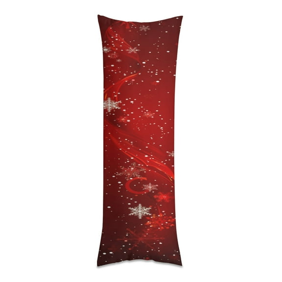 Christmas Snowflakes Red (4) Body Pillow Cover Long Pillow Case Protector Decorative Bedding Soft Large Pillow Cases Covers for Bedroom,Couch,Sofa,20x54inch