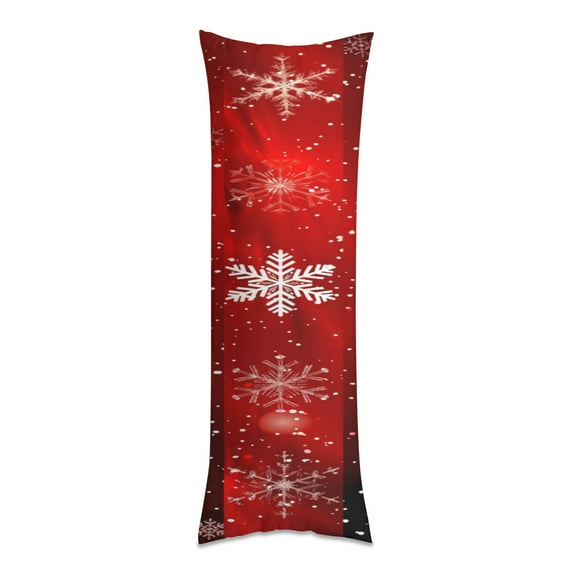 Christmas Snowflakes Red (5) Body Pillow Cover Long Pillow Case Protector Decorative Bedding Soft Large Pillow Cases Covers for Bedroom,Couch,Sofa,20x54inch