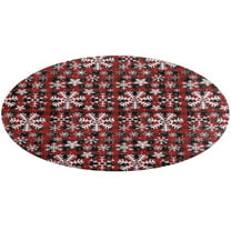 Christmas Snowflakes with Red And Black Buffalo Plaid Pattern Round Carpet Circle Rug Outdoor Patio Area Rug Washable Large Area Rugs Hallway Room Decor Fitness Mats