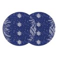 thumbnail image 1 of Christmas Snowflakes Round Placemats Set of 2, Braided Polypropylene Place Mats, Winter Xmas Pine Leaf Navy Blue Washable Table Mats for Kitchen Dinner Holiday Wedding Party Coffee Table Decor 13", 1 of 9