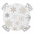 thumbnail image 1 of Christmas Snowflakes Round Tablecloth for 45-54 Inch Tables,Fitted Table Cover with Elastic Edge,Modern Xmas Winter Minimalist Waterproof Outdoor Table Cloth Protector for Patio Garden Dinner Picnic, 1 of 9