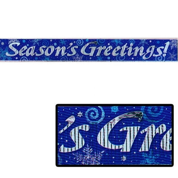 Various Christmas Snowflakes Metallic Fringed Party Banner (1ct)