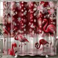 Christmas Snowflakes Shower Curtain Red Theme Festive Holiday Decor