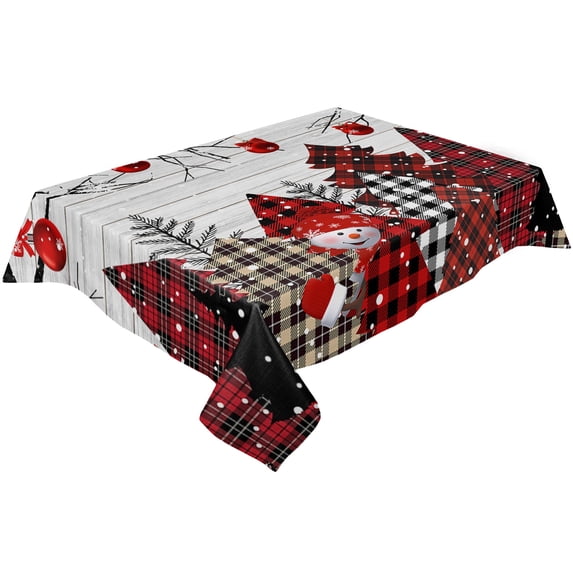 Christmas Snowflakes Table Cloth Waterproof Dining Tablecloth Kitchen Decorative Party Table Cover