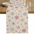 thumbnail image 1 of Christmas Snowflakes Table Runner - 70 Inch Long Xmas Snowy Winter Beige Cotton and Linen Blended Dress Scarves Farmhouse Table Runner for Kitchen Dining, Coffee Table, 13" x 70", 1 of 8