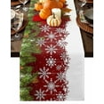 thumbnail image 1 of Christmas Snowflakes Table Runner-Cotton Linen- 36 Inch Holiday Dresser Scarves, Winter Lantern Balls Pine Branches Tablerunner for Kitchen Coffee/Dining Bedroom Living Room Dinner Scarf Décor 13x36, 1 of 7