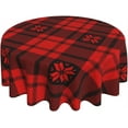 thumbnail image 1 of Christmas Snowflakes Tablecloth, Christmas Trees Table Cloth for Party Decoration, Round 60 Inch, Snowman Themed Tablecloths for Dinner Kitchen Party Picnic, 1 of 6