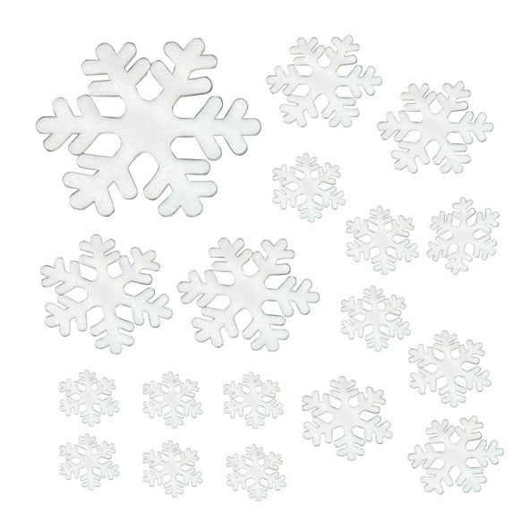 Christmas Snowflakes Tree Decorations 18 Pcs Silver Snowflake Ornaments Glitter Plastic Snow Flakes Ornaments for Winter Wonderland Christmas Tree Durable Snowflake Decorations