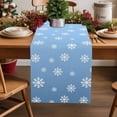 thumbnail image 1 of Christmas Snowflakes Winter Falling Snow Table Runner 13x90in Non-Slip Cotton Linen Table Runners, Blue Gradient Dresser Scarves TableRunner for Dinner Kitchen Dining Wedding Party, 1 of 9