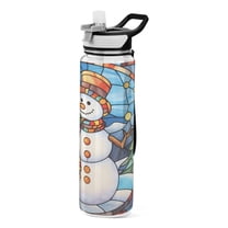 Christmas Snowman 32oz Water Bottles with Straw Tritan Leakproof Sports Bottle BPA Free Clear for Fitness Gym Swimming Cycling
