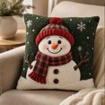 thumbnail image 1 of Christmas Snowman 3D Throw Pillow Cover, 17.72 Inch Linen Cushion Case with Cartoon Design, Winter Holiday Decor for Sofa Bed, 1 of 6