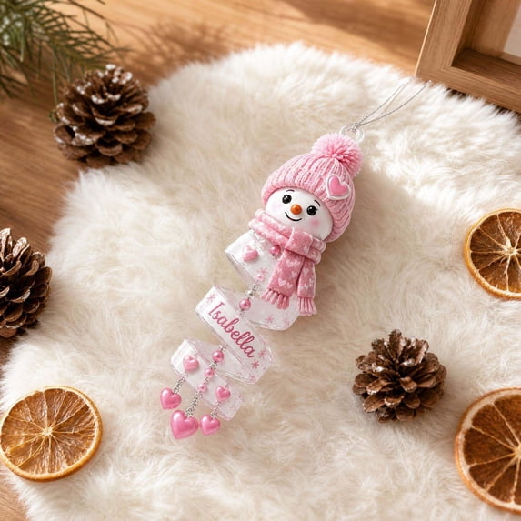 Christmas Snowman Acrylic Ornament, Cute Spiral Pendant, Christmas Hanging Decor Perfect for Doors, Christmas Trees, Windows