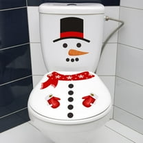 Christmas Snowman Adhesive Wall Sticker - Removable Bathroom Toilet Decoration For Decor, Festive Snowman Stickers To Add Christmas Cheer To Your Bathroom Space, White, 1pcs