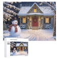 thumbnail image 1 of Christmas Snowman And House Holiday,Christmas Festival 500 Piece Jigsaw Puzzle for Adults Challenging Puzzle Perfect for Game Nights - A002, 1 of 8