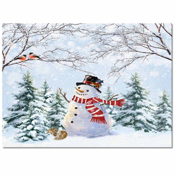 Christmas Snowman Area Rug 2x3ft Pine Treea Branches Xmas Winter Snowfall Non-Slip Washable Square Rugs Soft Felt Indoor Floor Mat for Bedroom Kitchen Living Room Bathroom