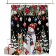 thumbnail image 1 of Christmas Snowman Bathroom Shower Curtain Squirrel Cat Xmas Tree Ball Black Winter Waterproof Washable Shower Curtains for Bathtub Bath Decor with Grommets and Hook 54 X 78 Inch, 1 of 8