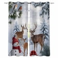 thumbnail image 1 of Christmas Snowman Blackout Curtains for Bedroom, Thermal Insulated Window Treatment, Xmas Deer Winter Birds Snows Pine Tree Grommet Top Blackout Draperies and Drapes for Basement 27.5"x39" 2 Panels, 1 of 8