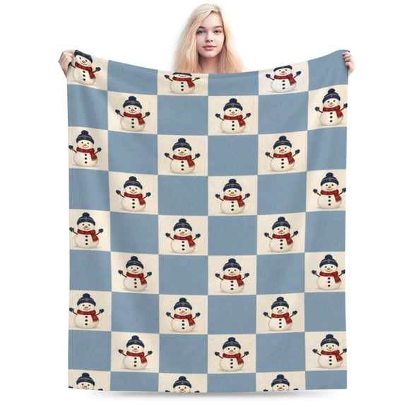 Christmas Snowman Blanket Gift Throw Blanket Cozy Soft Home Decor Holiday Gift for Snowman Lovers 50x40