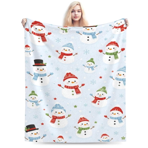 Christmas Snowman Blanket Gift Throw Blanket Cozy Soft Winter Home Decor Gift 50x40