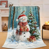 Christmas Snowman Blanket - Soft Plush Fleece Bedding Winter Blankets- Cozy Snowman Stuffed Gifts for Women Women Users Adults 40"X50"