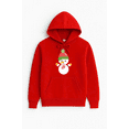 thumbnail image 1 of Christmas Snowman Bow Hat Carrot Nose Cute Winter Holiday Cartoon Hoodie Shirt, up to size 5XL, 1 of 2