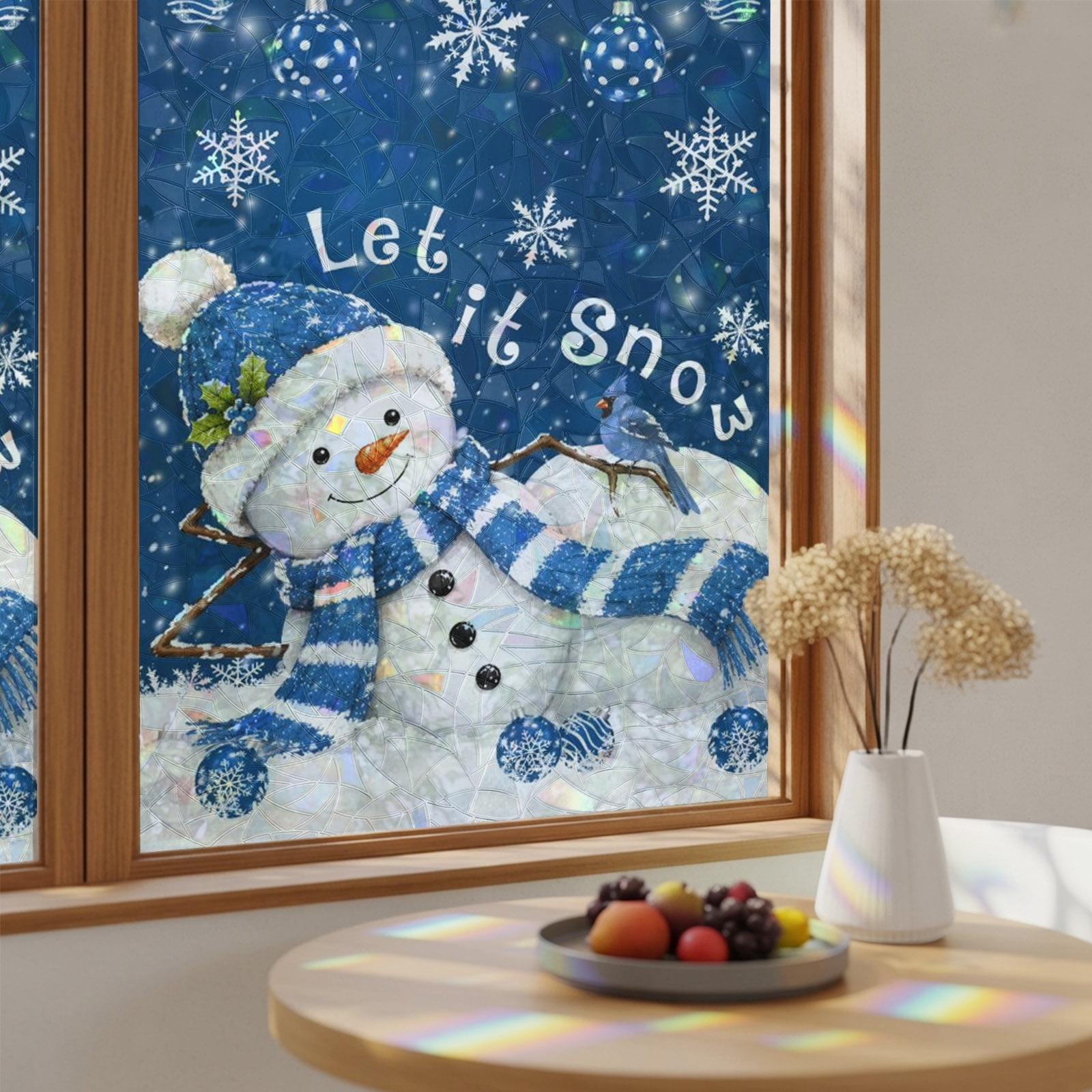 Christmas Snowman Cardinal Window Privacy Film,Heat Control Sun ...