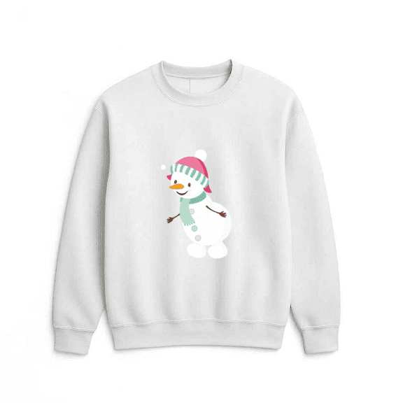 Christmas Snowman Carrot Nose Buttons Hat Cute Holiday Festive Cartoon Sweatshirt, up to size 5XL